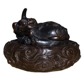 Vintage Chinese Copper Unicorn Incense Burner