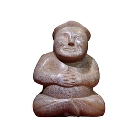 Vintage Chinese Hetian Jade Carved Figure Statue