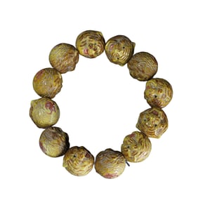 Hand Woven Deer Horn Carved Tiger Beads Bracelet