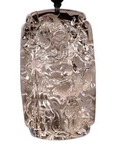Beautiful Crystal Carved General Guangong Pednant