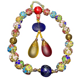 Hand Woven Multi-coloured Peking Glass Beads Bracelet