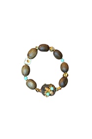 Hand Woven Chenxiang Wood & Turquoise Beads Bracelet