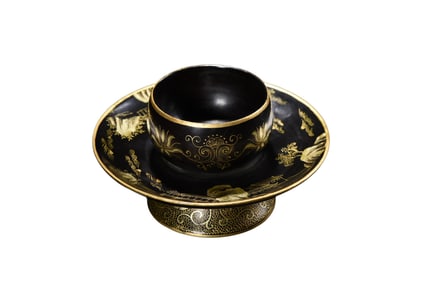 Chinese Gilt Gold Wooden-cored Lacquerware Cup