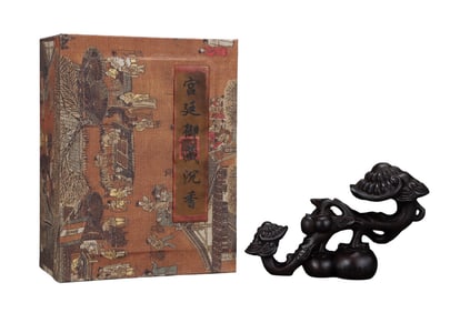 Vintage Chenxiang Wood Carved Ruyi Statue
