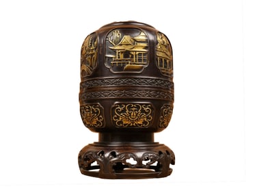 Vintage Chinese Gilt Gold Copper Incense Burner