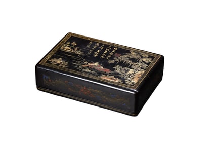Chinese Gilt Gold Wooden-cored Lacquerware Jewellery Box