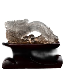 Beautiful Crystal Carved Fortune Dragon Statue