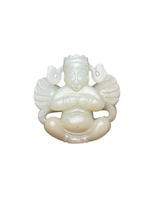 Superb Chinese Natural Hetian Jade Carved Garuda Pendant