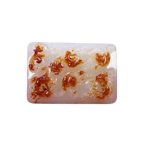Superb Chinese Hetian Jade Carved Chi Dragon Belt Buckle