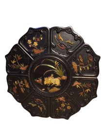 Vintage Chinese Zitan Wood Inlay Shoushan Stone & Shell,Gem Jewellery Box