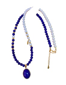 Beautiful Lapis Lazuli & Pearl Beads Necklace