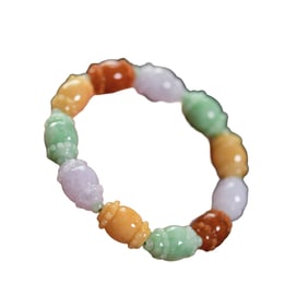 Hand Woven Beautiful Jadeite Beads Bracelet