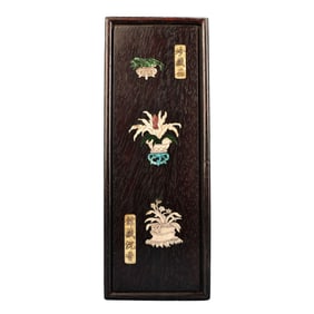 Chinese Tea-leaf Seal In Zitan Wood Box