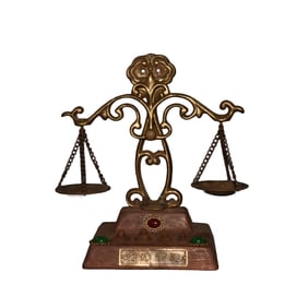 Vintage Chinese Brass Ruyi Balance Scale