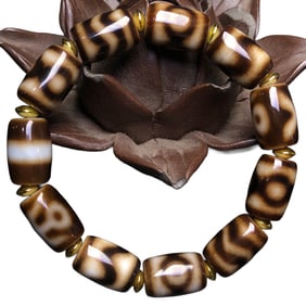 Hand Woven Tibetan DZI Agate Beads Bracelet