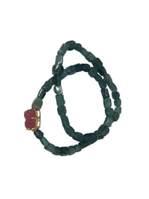 Beautiful Blue Tourmaline Beads Bracelet w Certificate