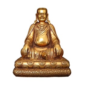 Vintage Gilt Gold Copper Buddha Statue