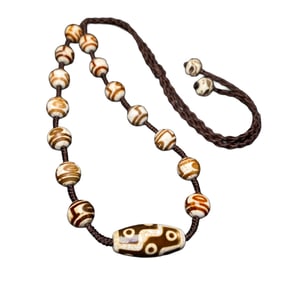 Hand Woven DZI Agate Beads Necklace
