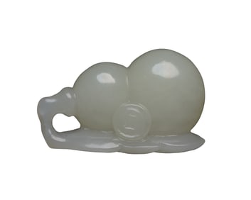 Chinese Hetian Jade Carved Gourd Pendant