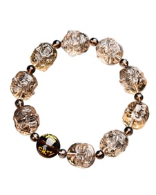 Beautiful Crystal Carved Eighteen Arhat Beads Bracelet