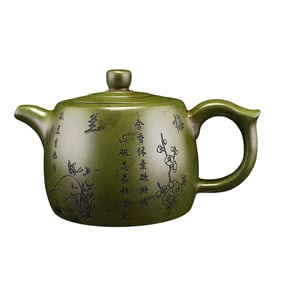 Chinese Yixing Zisha Clay Poetic Prose Teapot