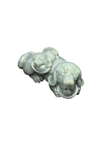 Superb Chinese Hetian Jade Carved Fortune Dog Statue