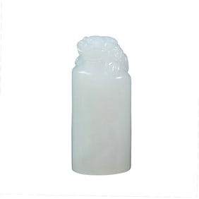 Chinese Hetian Jade Carved Fortune Toad Seal