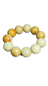 Vintage Chinese Hetian Jade Beads Bracelet