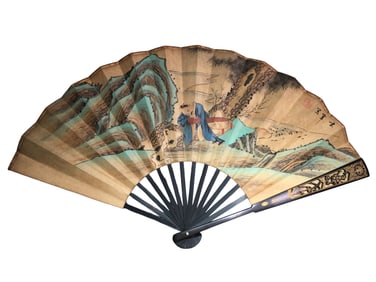 Chinese Watercolour On Xuan Paper Figure Painting Fan