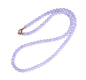 Exquisite Purple Jadeite Beads Necklace