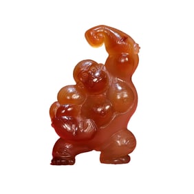 Beautiful Agate Carved Gorilla Statue