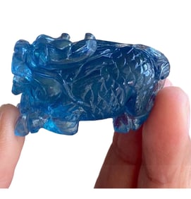 Beautiful Natural Aquamarine Carved Fortune Kylin Pendant
