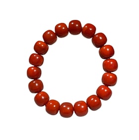 Hand Woven Chinese Nanhong Agate Beads Bracelet