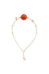 Hand Woven Pearl & Nanhong Agate Beads Bracelet