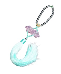 Beautiful Hand Woven Pink Crystal Carved Pestle Xiangmo Pendant
