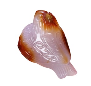 Chinese Agate Carved Phoenix Pendant