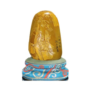 Superb Vintage Chinese Tianhuang Stone Low Relief Sages Meeting Seal