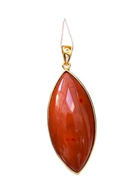 Beautiful 925 Silver Inlay Nanhong Agate Lucky Pendant