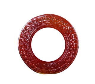 Chinese Red Agate Ring Pendant