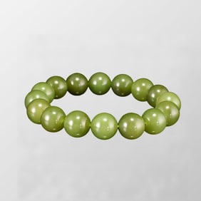 Chinese Hetian Jade Beads Bracelet