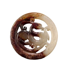 Old Chinese Hetian Jade Phoenix Pendant
