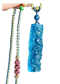 Beautiful Natural Aquamarine Carved Dragon Pendant