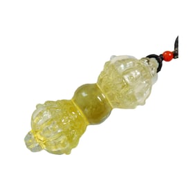 Beautiful Yellow Crystal Carved Pestle Xiangmo Pendant
