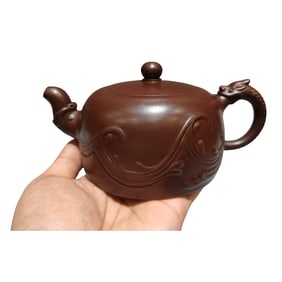 Antique Chinese Yixing Zisha Fortune Dragon Teapot