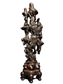 Vintage Lingbi Stone Mountain Shape Statue