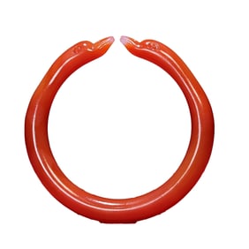 Chinese Red Agate Swan Bracelet