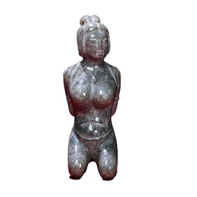 Vintage Chinese Hetian Jade Carved Figure Statue