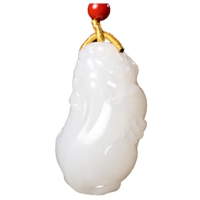 Superb Chinese Hetian Jade Carved Fortune Pixiu Pendant