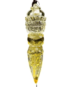 Beautiful Yellow Crystal Carved Pestle Xiangmo Pendant