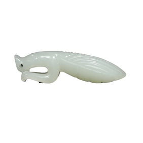 Chinese Hetian Jade Carved Mantis Pendant